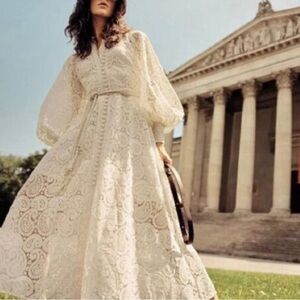 Zimmermann Amari Midi Lace Dress Paisley Size 0 XS S